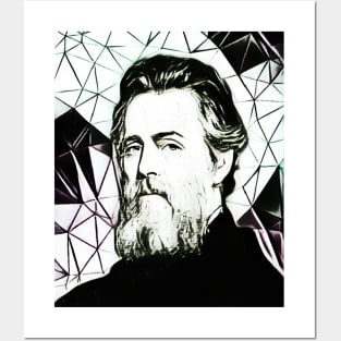 Herman Melville Black and White Portrait | Herman Melville Artwork 4 Posters and Art